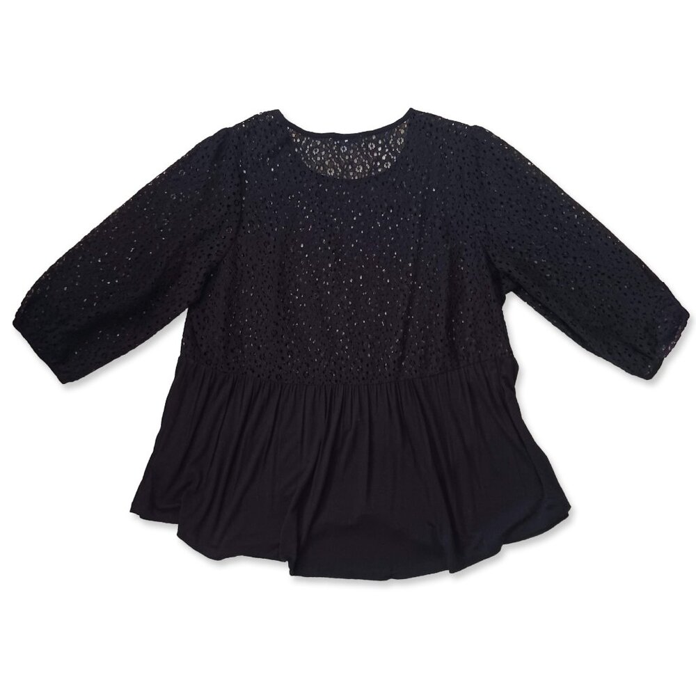 Nordstrom Rack Black Lace Blouse, size XL - Picture 3 of 6